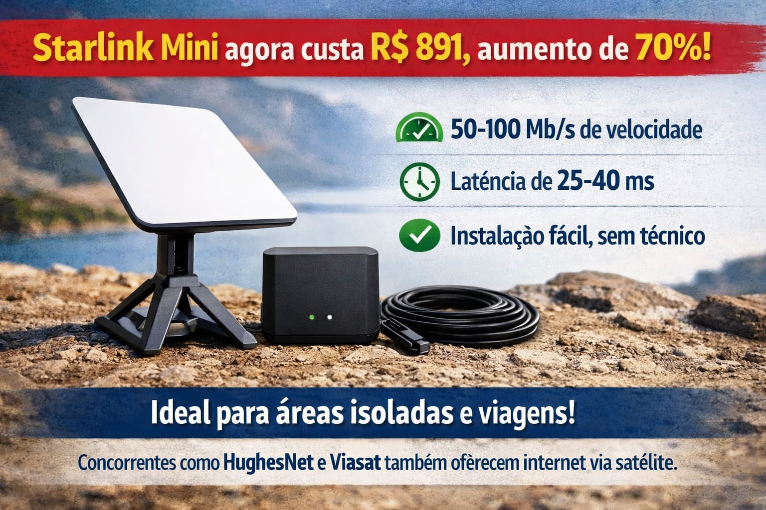 Preço da Starlink Mini Dispara 70 em Pouco Tempo Qual é o Custo Atual da Antena de Elon Musk