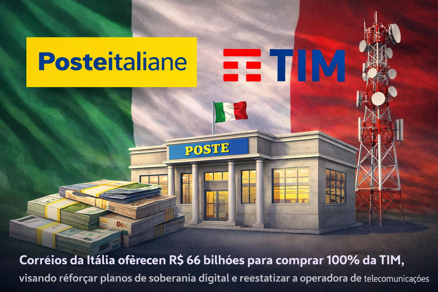 Itália quer reestatizar TIM com oferta de R$ 66 bilhões