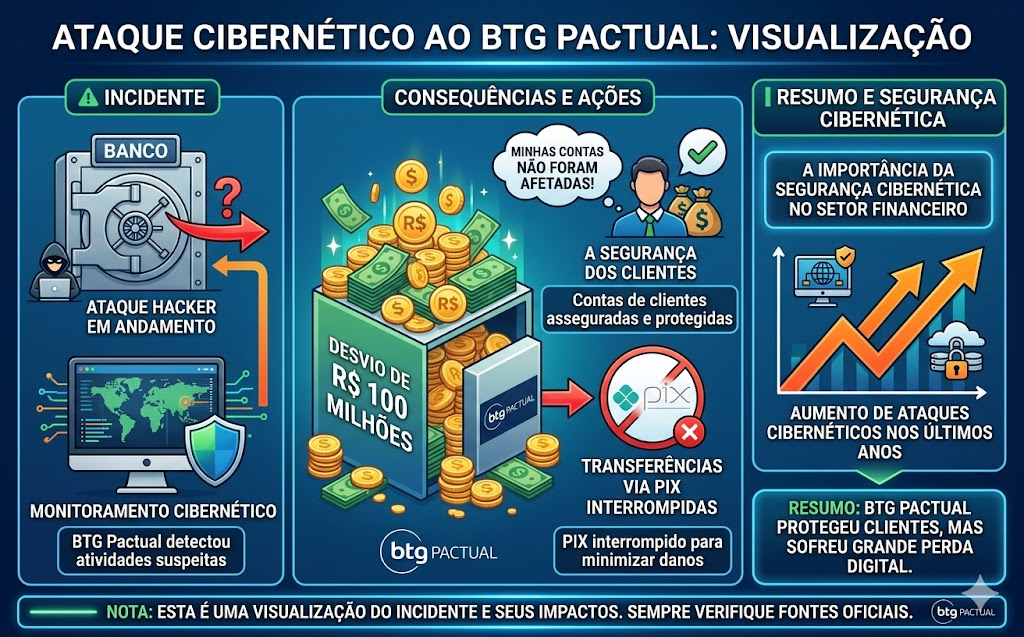 Ataque Hacker no BTG Pactual Desvia R$ 100 Milhões em Golpe Cibernético