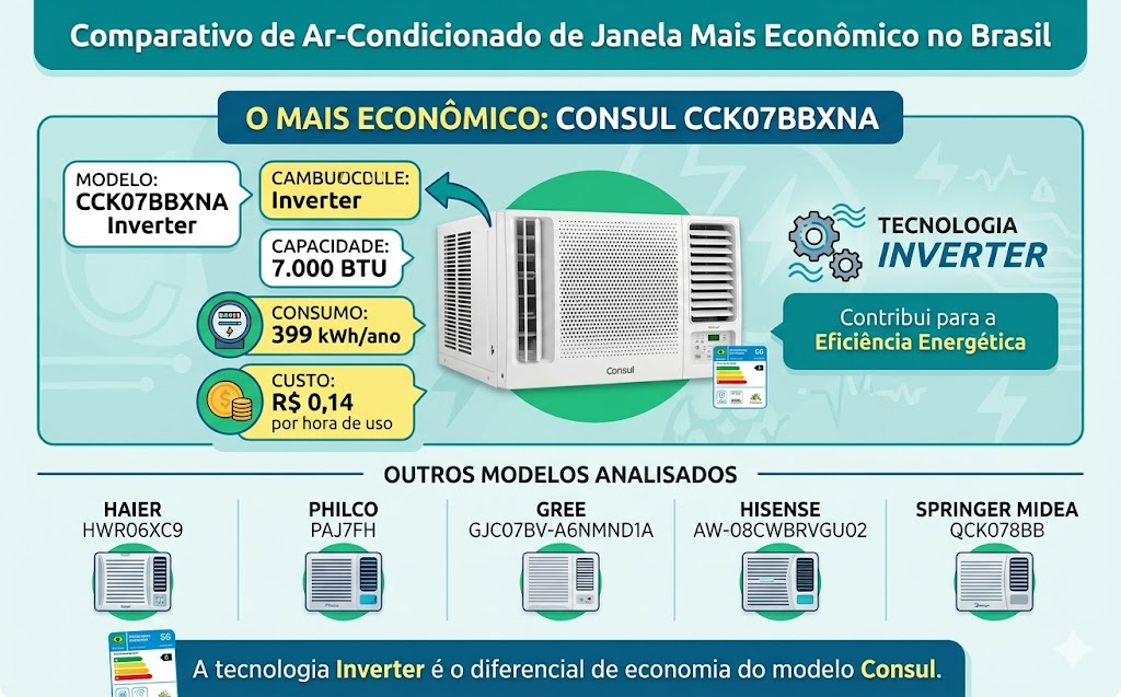 O Ar-Condicionado de Janela Mais Eficiente do Brasil Economiza Até 30 por Cento de Energia