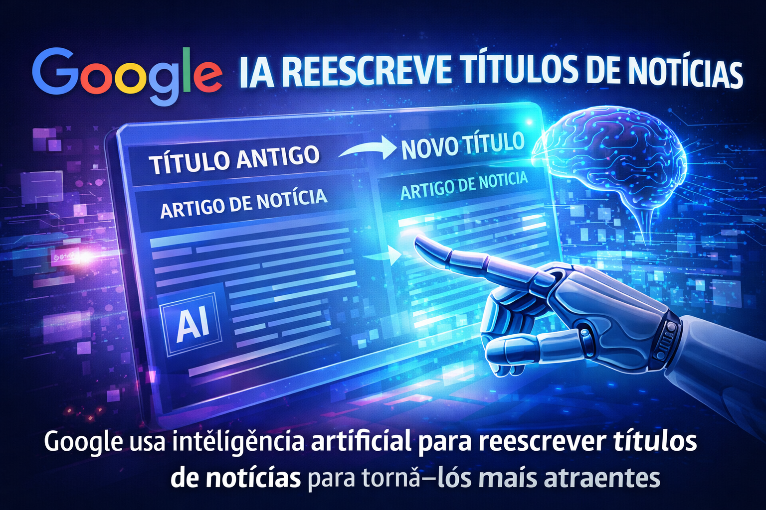 Google usa inteligência artificial para reescrever títulos de notícias na busca