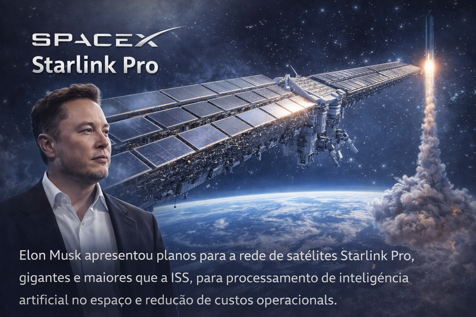 Satélites Gigantes no Espaço para Inteligência Artificial de Nova Geração