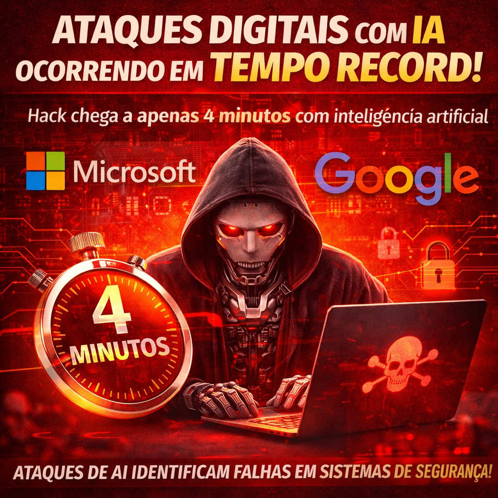 Ataques Digitais em Velocidade Alucinante AI reduz tempo de hack para apenas 4 minutos