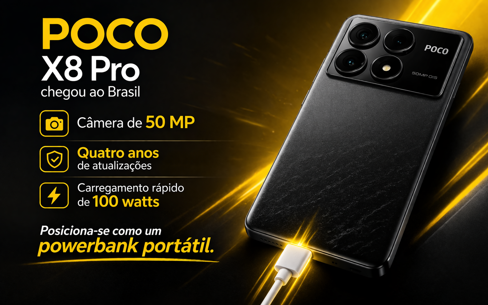 POCO X8 Pro chega ao mercado brasileiro com recursos de ponta e bateria potente para acompanhar seu ritmo