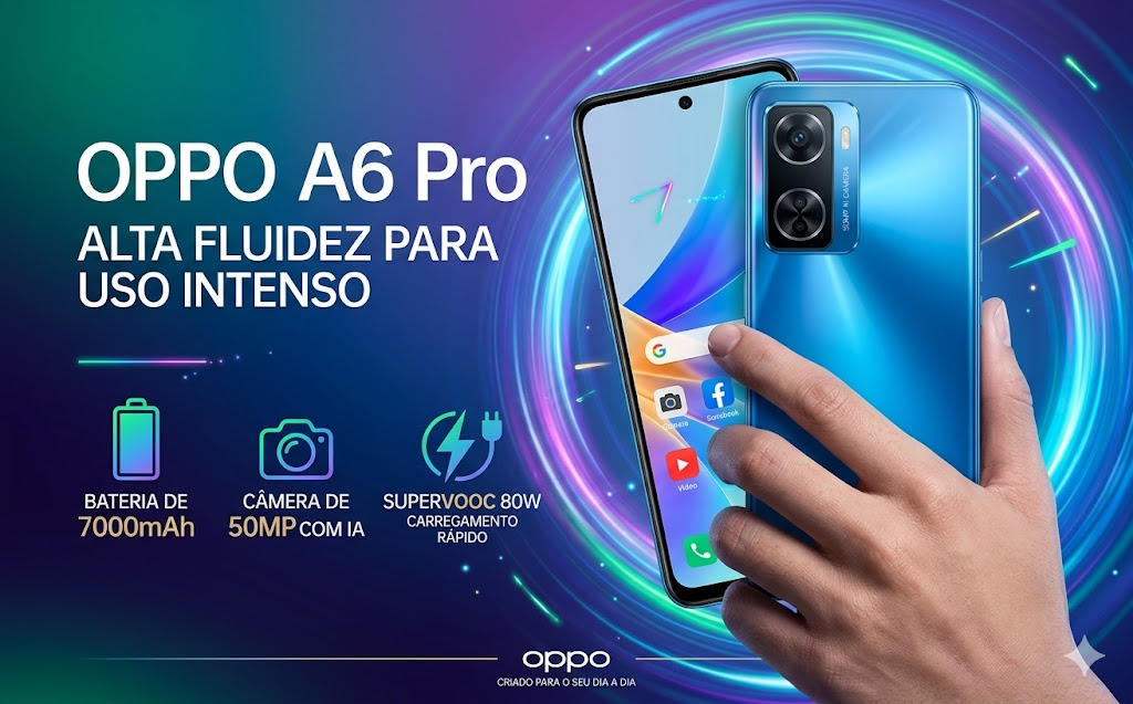 Descubra o Novo Rei da Autonomia: OPPO A6 Pro com Bateria Gigante e Câmera Avançada
