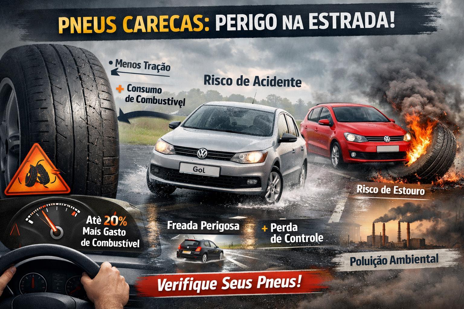 Pneus carecas podem aumentar o consumo de combustível em até 20 por cento