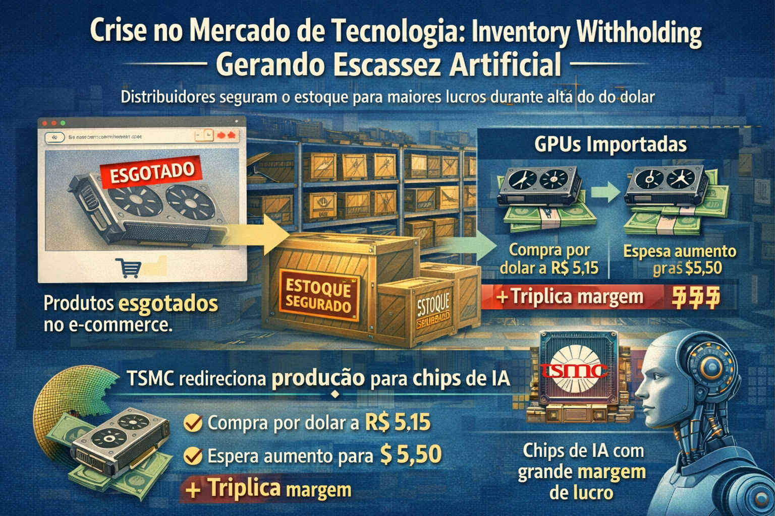 Estoque escondido: como a crise de hardware está sendo manipulada para lucro