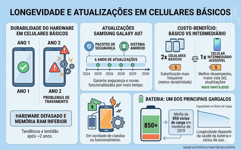 Vida útil de um celular básico quanto tempo ele realmente dura