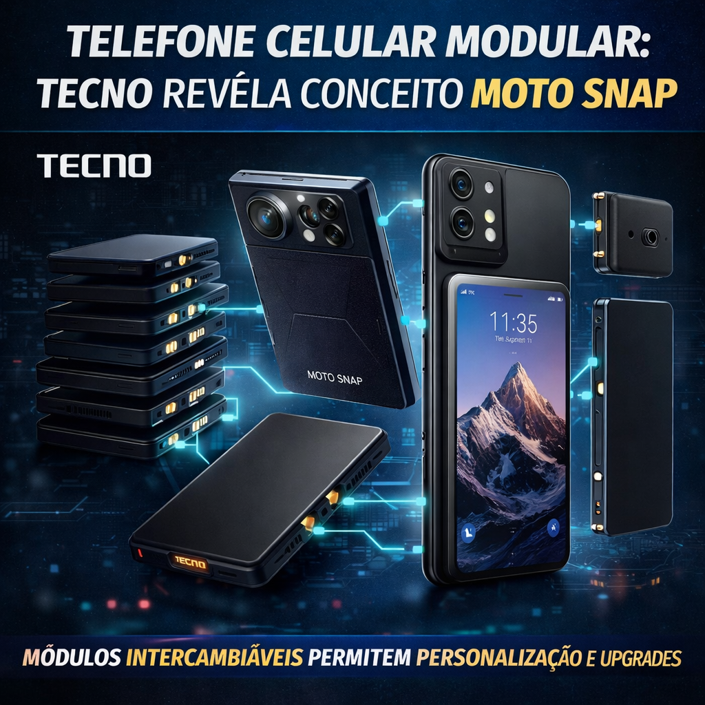 Telefone Modular Revivido TECNO Apresenta Novo Conceito de Celular com Módulos Magnéticos