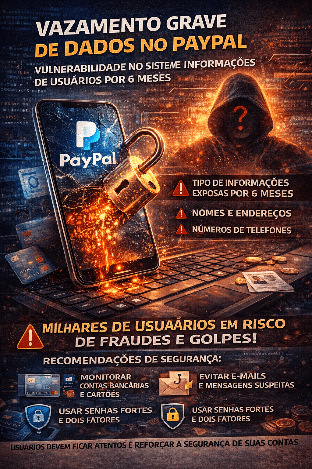 Erro de software no PayPal expõe dados de usuários por seis meses em 2025