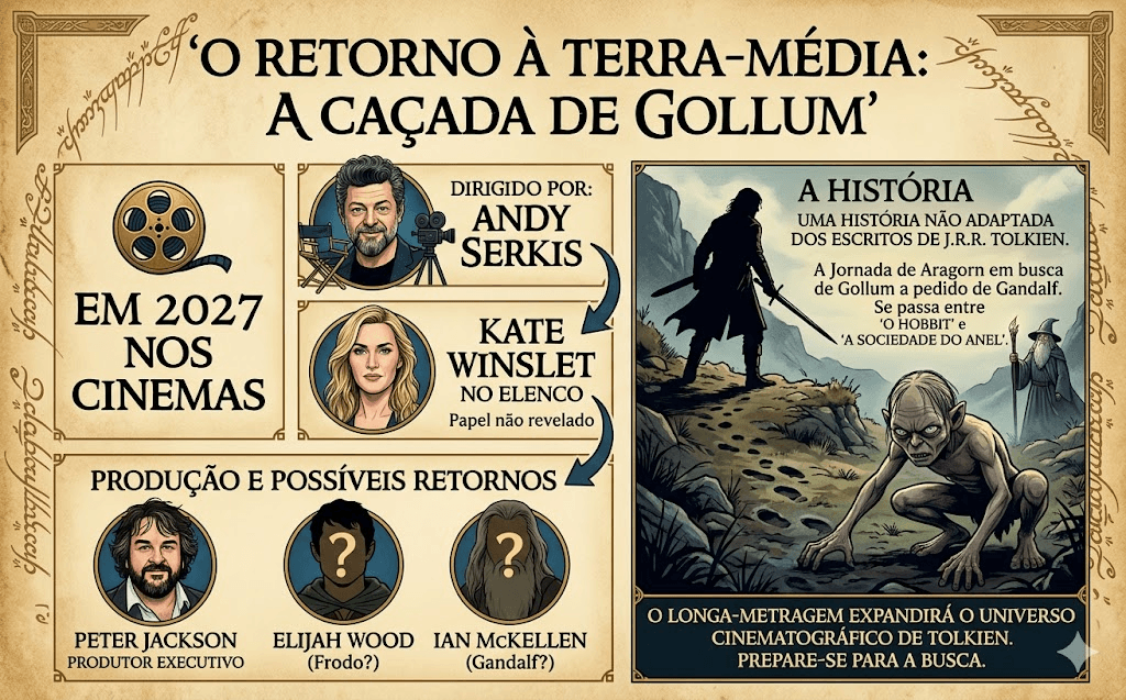 O Senhor dos Anéis Voltará com A Caçada de Gollum em 2027 Com Tecnologia de Ponta e Elenco Estelar